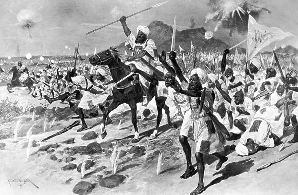 Battle Of Omdurman. Mahdist forces assemble under the Khalifa Abdullah