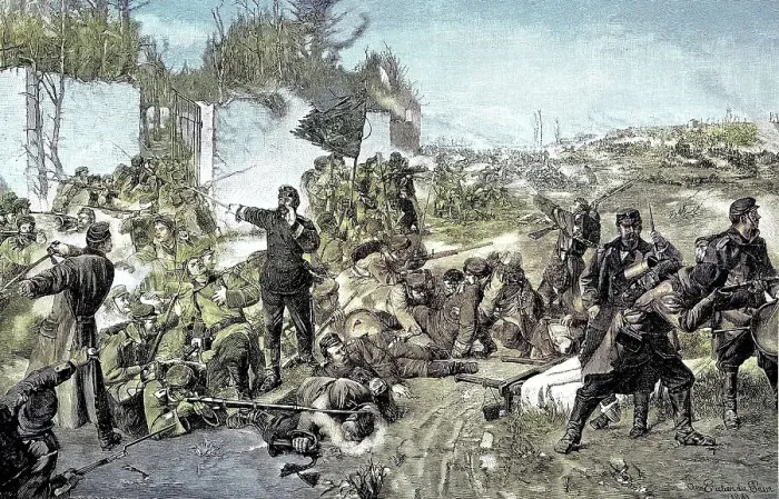 Framed Print : Battle of the Queen Olga Grenadier Regiment in the Park of Coeilly, 30 November 1870, France, Situation from the Time of the Franco-Prussian War or Franco-Prussian War, 1870-1871, Historical Framed Print : Battle of the Queen Olga Grenadier Regiment in the Park of Coeilly, 30 November 1870, France, Situation from the Time of the Franco-Prussian War or Franco-Prussian War, 1870-1871, Historical