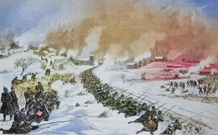 Framed Print : Battle at the railway embankment at Bethoncourt, 16 January 1871, illustrated war history, German, French war 1870-1871, Germany, France, Battle at the railway embankment at Bethoncourt, 16 January 1871, illustrated war history, German, French war Framed Print : Battle at the railway embankment at Bethoncourt, 16 January 1871, illustrated war history, German, French war 1870-1871, Germany, France, Battle at the railway embankment at Bethoncourt, 16 January 1871, illustrated war history, German, French war