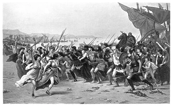 The Battle of Salamis engraving 1894