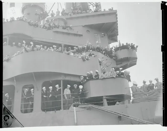 Framed Print : Battle Ship USS Boise and Crew Framed Print : Battle Ship USS Boise and Crew