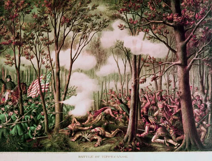 Framed Print : Battle of Tippecanoe Lithograph Framed Print : Battle of Tippecanoe Lithograph