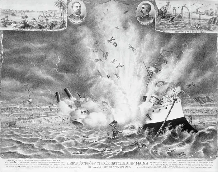 Framed Print : Battleship'Maine Blown In Havana Harbor Framed Print : Battleship'Maine Blown In Havana Harbor