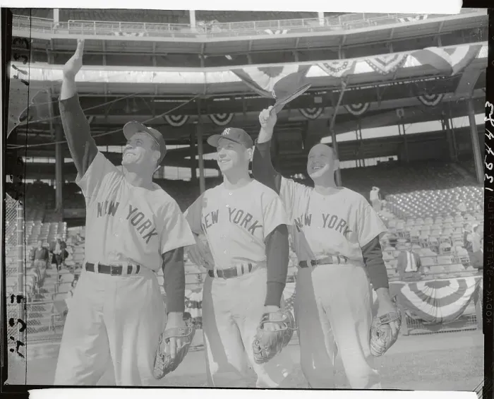 Framed Print : Bauer, Mantle and Slaughter Waving Framed Print : Bauer, Mantle and Slaughter Waving