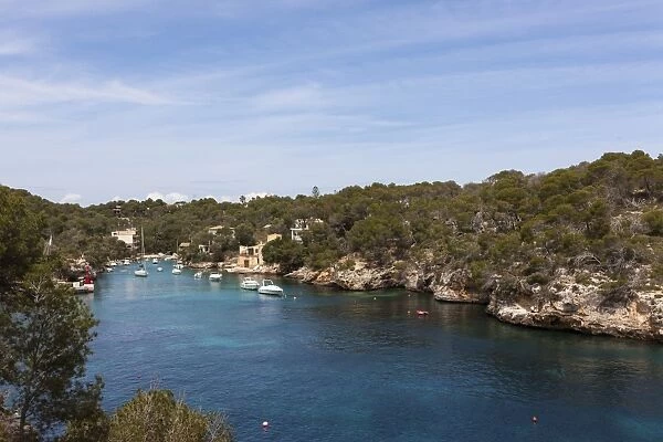 Bay and harbour of Cala Figuera, Santanyi Region, Mallorca, Majorca, Balearic Islands, Mediterranean Sea, Spain, Europe