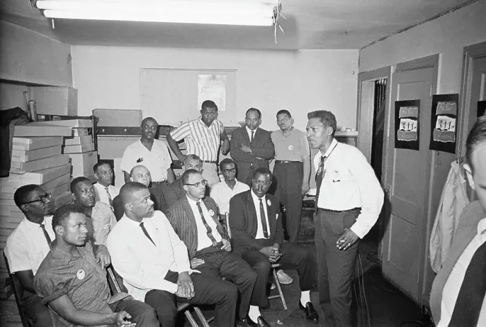 Framed Print : Bayard Rustin Speaking to Civil Rights Activists