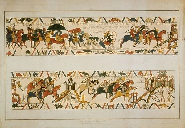 Bayeux Tapestry Scene - Future King Harold II rescues two of William the Conquerors soldiers