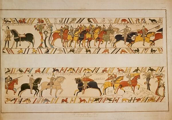 Bayeux Tapestry Scene - William the Conqueror asks Vital the whereabouts of King Harold IIs army
