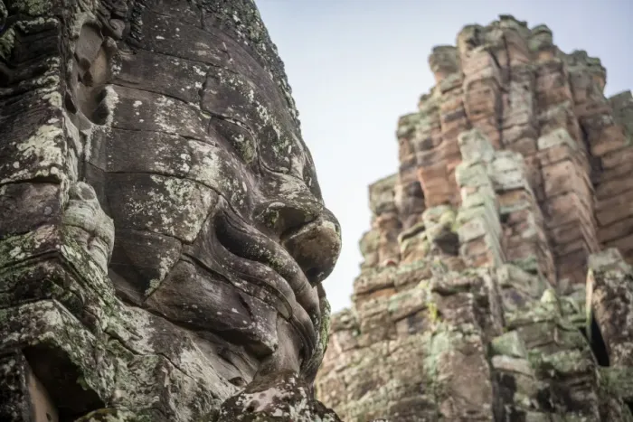 Framed Print : Bayon face of the ancient Cambodia Framed Print : Bayon face of the ancient Cambodia