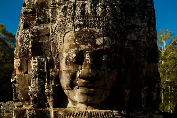 Framed Print : Bayon Face Close Level Framed Print : Bayon Face Close Level