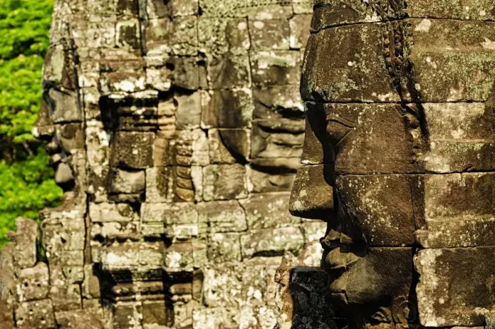 Framed Print : Bayon faces seen from the side Framed Print : Bayon faces seen from the side