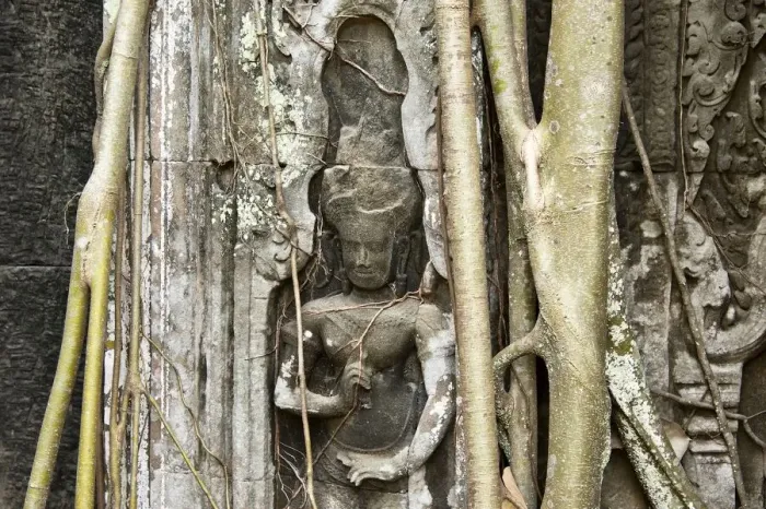 Framed Print : Bayon Temple details, Siem Reap, Cambodia