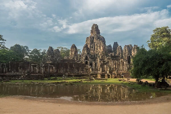 Bayon temple, also known as the Temple of a Thousand Faces. Bayon temple. the ancient stone temple. Bayon is one of the UNESCO world heritage at Angkor in siem reap, Cambodia