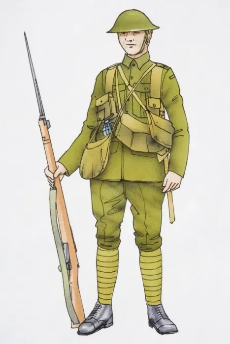 Framed Print : bayonet, full length, illustrative technique, looking at camera, male likeness, military