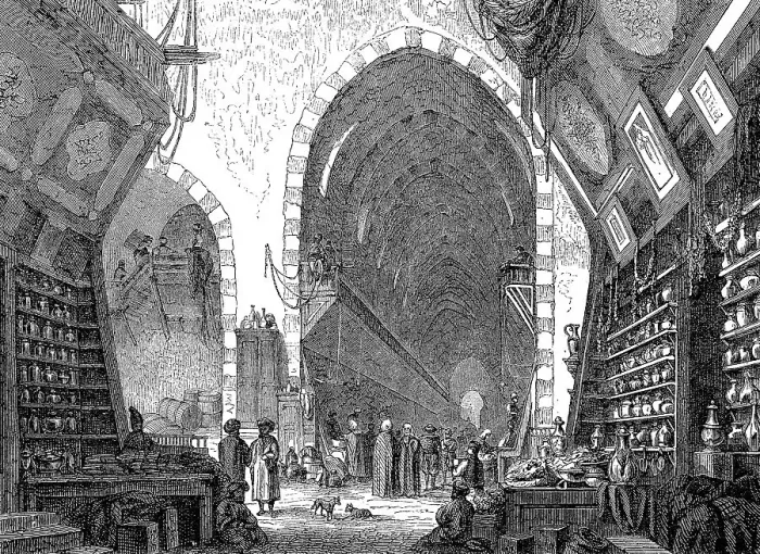 Framed Print : The Bazaar in Constantinople, Istanbul, Turkey, c. 1866, digitally restored reproduction of an original 19th century painting, exact original date unknown Framed Print : The Bazaar in Constantinople, Istanbul, Turkey, c. 1866, digitally restored reproduction of an original 19th century painting, exact original date unknown