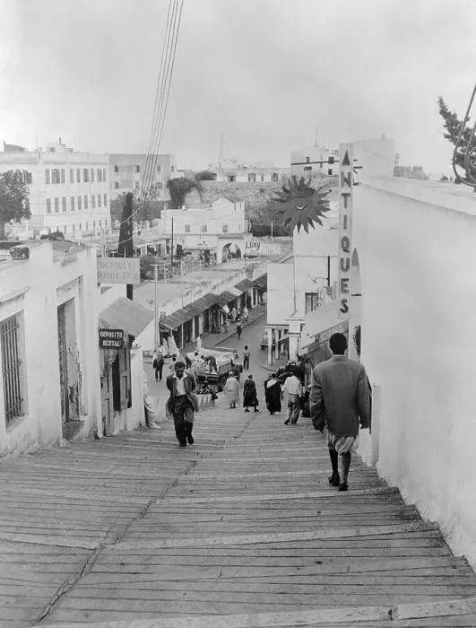 Framed Print : Bazaar Section with Signs for Tourists