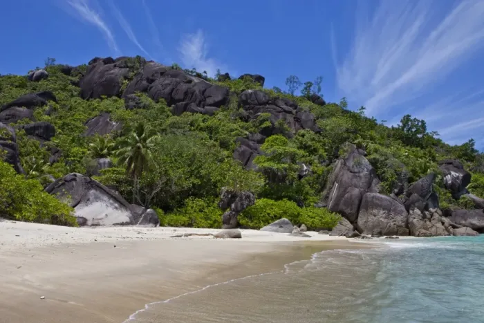 Framed Print : Beach, Anse du Riz in the Baie Ternay Marine National Park, Island of Mahe, Seychelles, Africa, Indian Ocean Framed Print : Beach, Anse du Riz in the Baie Ternay Marine National Park, Island of Mahe, Seychelles, Africa, Indian Ocean