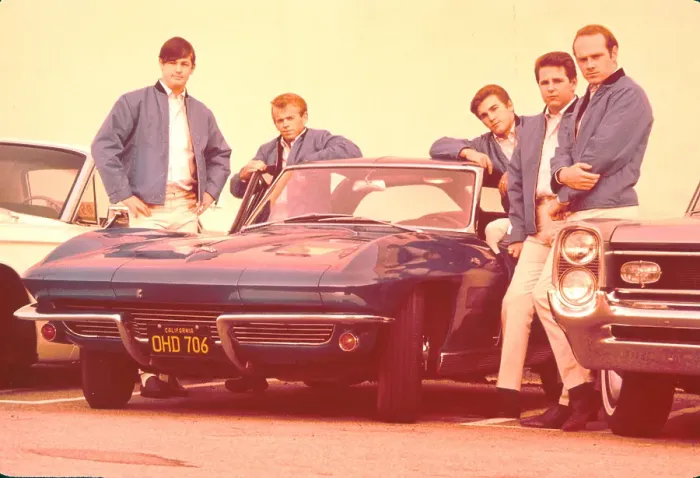 Framed Print : Beach Boys With A Corvette Framed Print : Beach Boys With A Corvette