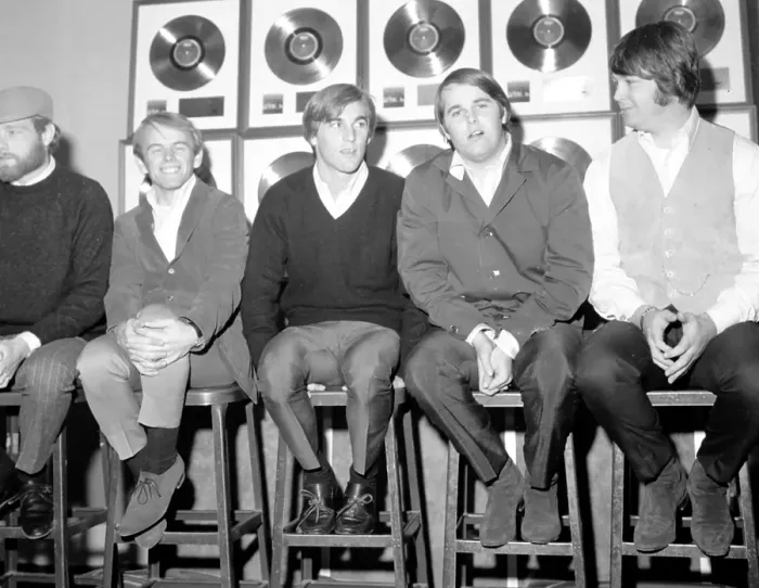Framed Print : Beach Boys With Gold Records Framed Print : Beach Boys With Gold Records