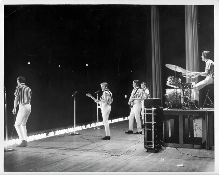 Framed Print : Beach Boys Performing In Striped Shirts Framed Print : Beach Boys Performing In Striped Shirts
