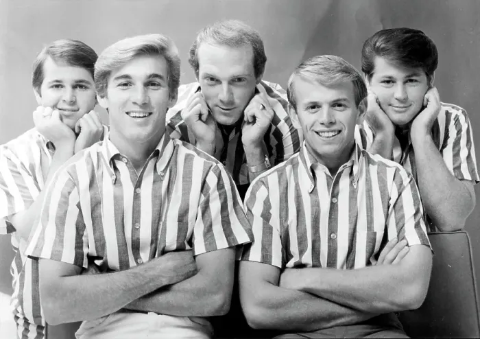 Framed Print : Beach Boys Portrait In Striped Shirts Framed Print : Beach Boys Portrait In Striped Shirts