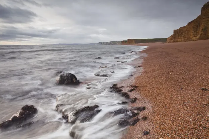 Framed Print : The beach at Burton Bradstock Framed Print : The beach at Burton Bradstock