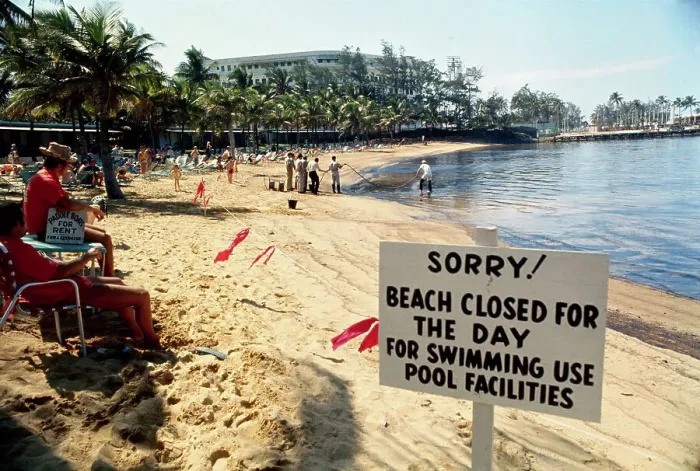 Framed Print : Beach Closed Due to Oil Spill Framed Print : Beach Closed Due to Oil Spill