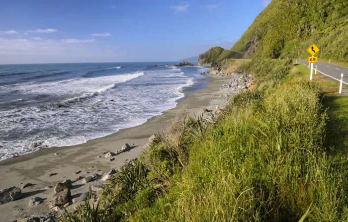 Framed Print : Beach beside the coast road, Hokitika, South Island, New Zealand, Oceania Framed Print : Beach beside the coast road, Hokitika, South Island, New Zealand, Oceania