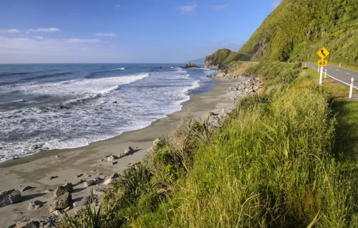 Framed Print : Beach beside the coast road, Hokitika, South Island, New Zealand, Oceania Framed Print : Beach beside the coast road, Hokitika, South Island, New Zealand, Oceania