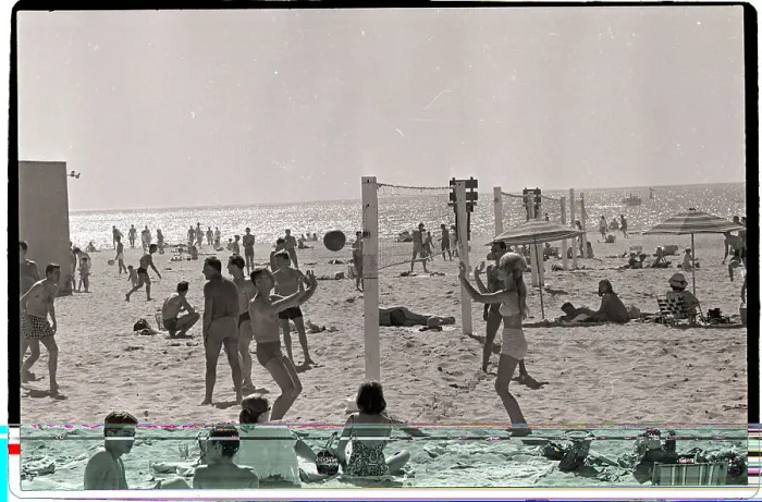 Framed Print : Beachgoers Playing Volleyball Framed Print : Beachgoers Playing Volleyball