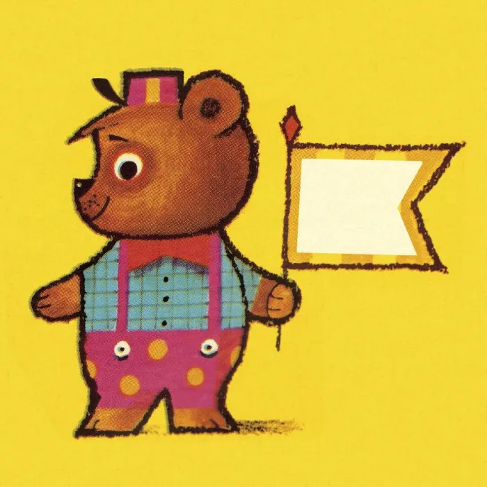 Framed Print : Bear and Flag