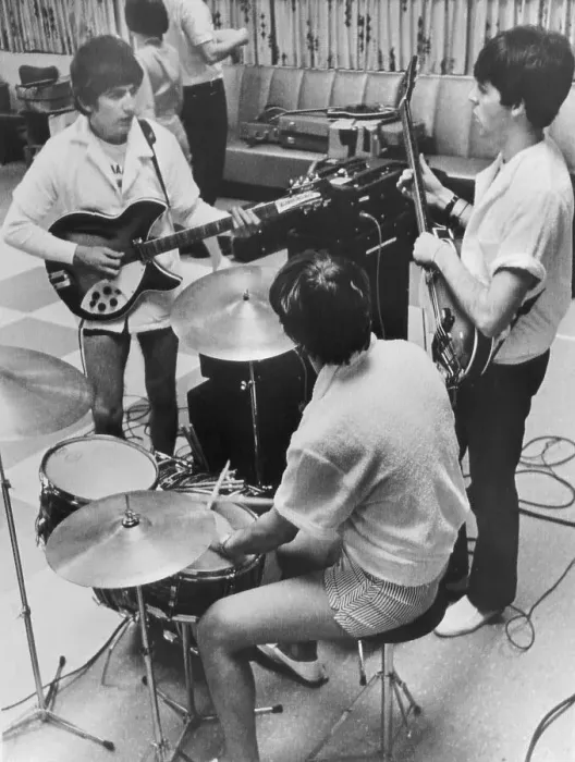 Framed Print : Beatle Trio Practicing Music Framed Print : Beatle Trio Practicing Music