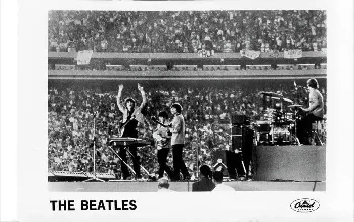 Framed Print : Beatles. The Beatles perform at Shea Stadium, New York on 15th August 1965
