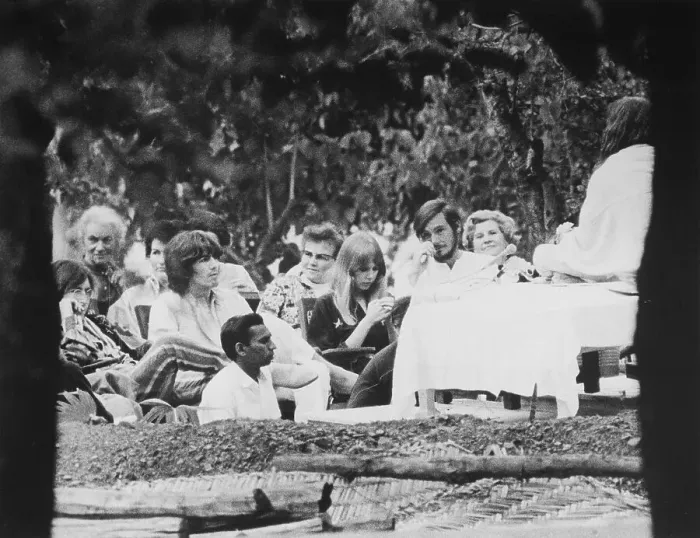 Framed Print : The Beatles Attending Meditation Session in New Delhi Framed Print : The Beatles Attending Meditation Session in New Delhi