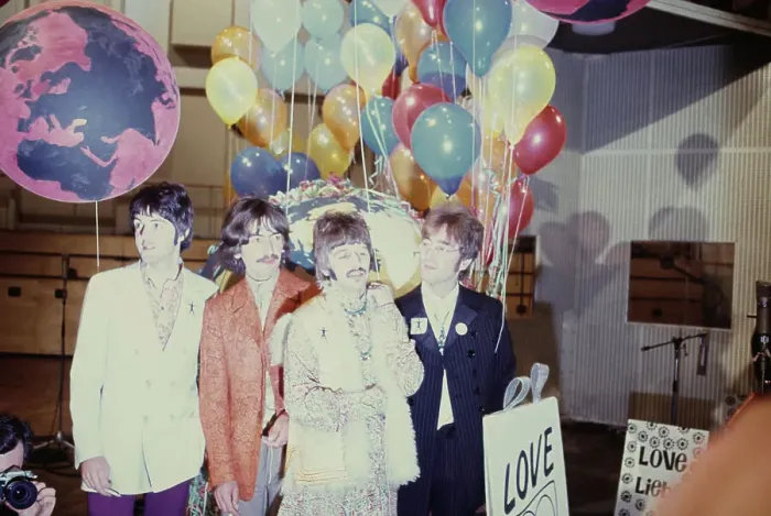 Framed Print : The Beatles With Balloons