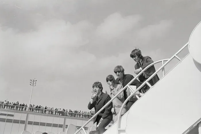 Framed Print : Beatles Board Plane At Kennedy Airport Framed Print : Beatles Board Plane At Kennedy Airport