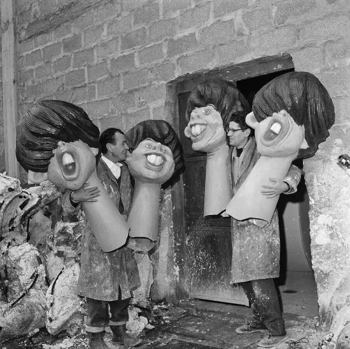 Framed Print : The Beatles Constructed of Papier Mache Framed Print : The Beatles Constructed of Papier Mache