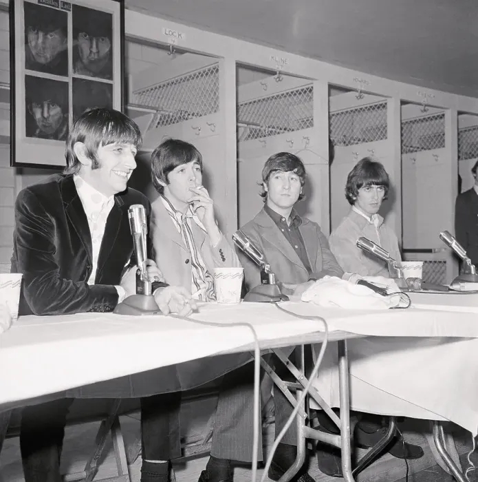 Framed Print : The Beatles Holding a Press Conference Framed Print : The Beatles Holding a Press Conference