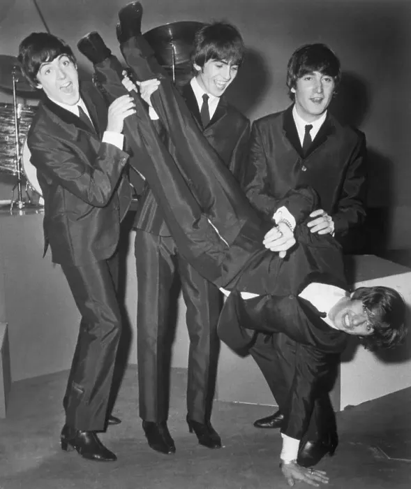 Framed Print : The Beatles Holding Ringo Starr