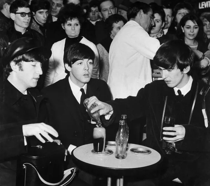 Framed Print : The Beatles at a Paris Cafe Framed Print : The Beatles at a Paris Cafe