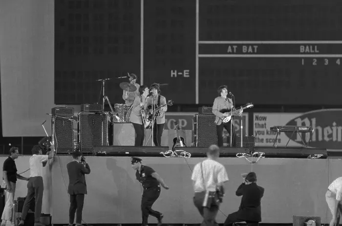 Framed Print : The Beatles Performing