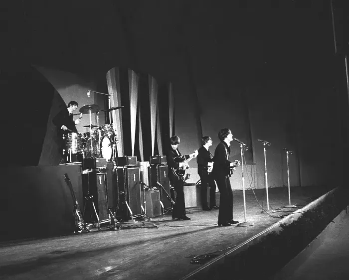 Framed Print : Beatles Performing At The Hollywood Bowl Framed Print : Beatles Performing At The Hollywood Bowl