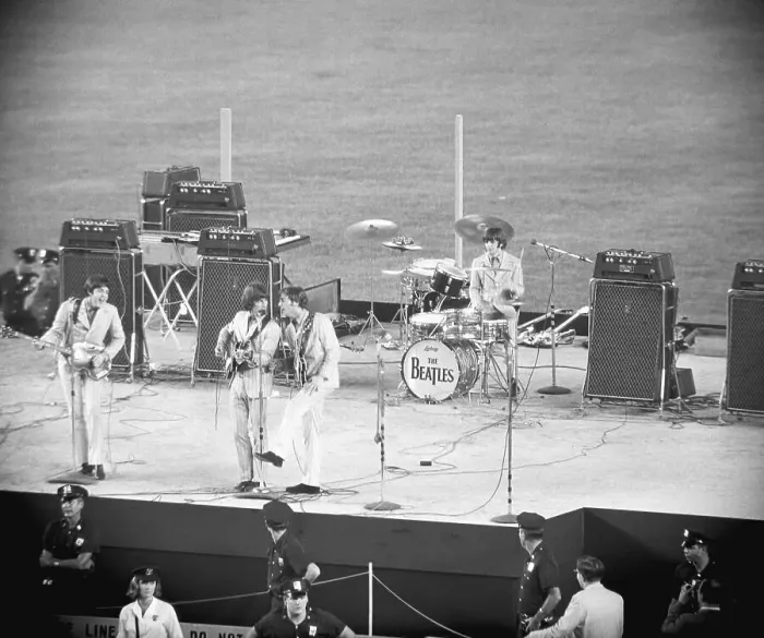 Framed Print : Beatles Performing at Shea Stadium Framed Print : Beatles Performing at Shea Stadium