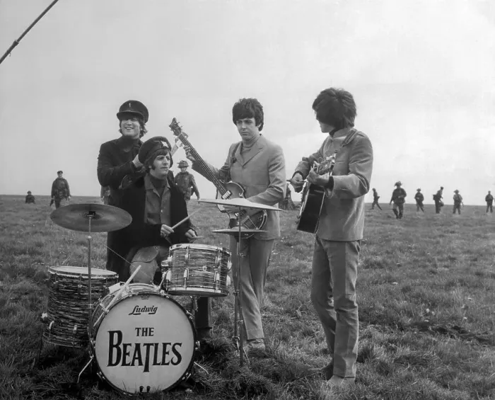 Framed Print : Beatles Playing on Salisbury Plain Framed Print : Beatles Playing on Salisbury Plain