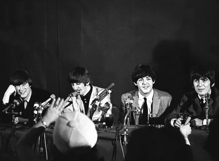 Framed Print : Beatles Press Conference In NY