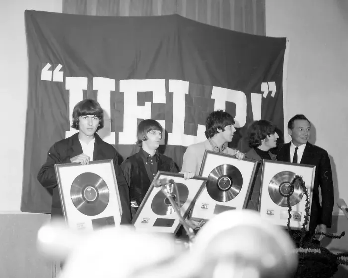 Framed Print : Beatles Receive Gold Records For Help! Framed Print : Beatles Receive Gold Records For Help!