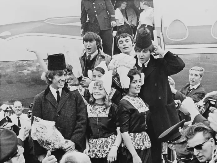 Framed Print : Beatles Receiving Dutch Welcome Framed Print : Beatles Receiving Dutch Welcome