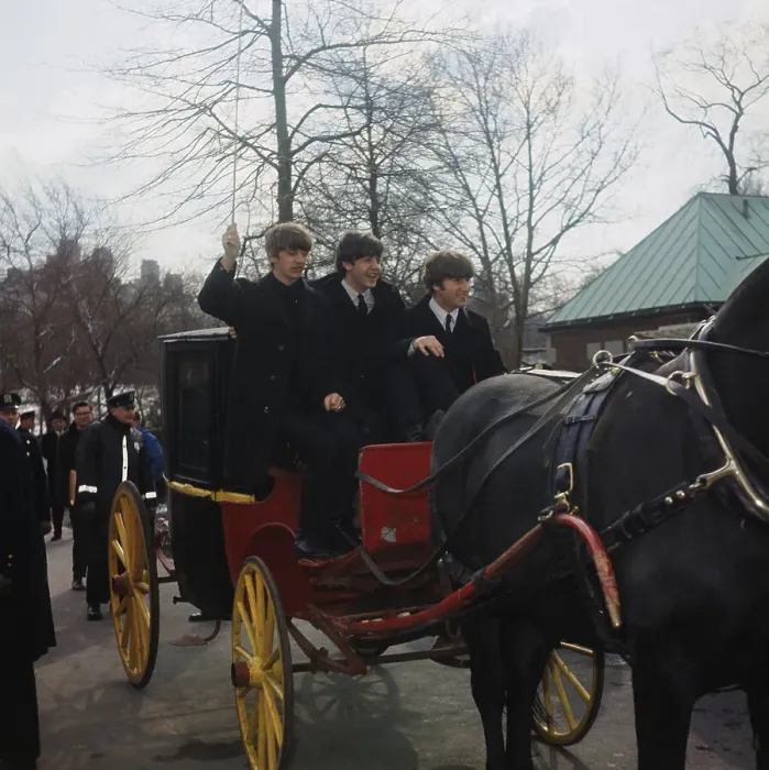 Framed Print : The Beatles Riding Through Central Park Framed Print : The Beatles Riding Through Central Park