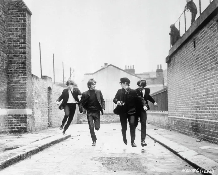Framed Print : The Beatles Running in A Hard Day's Night Framed Print : The Beatles Running in A Hard Day's Night