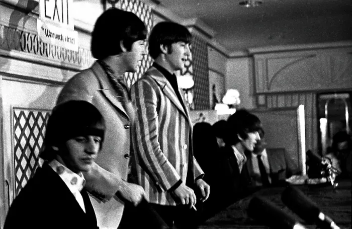 Framed Print : Beatles Shea Stadium Press Conference